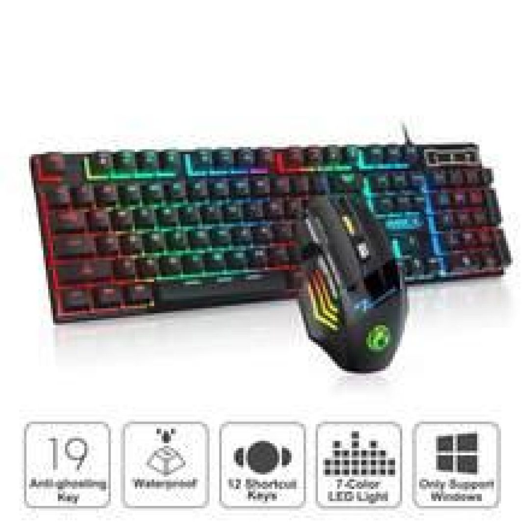 Gamer Keyboard And Mouse PC Gaming Keyboard RGB Backlit Keyboard Rubber Keycaps Wired Russian Keyboard Mouse Gamer Gaming Mouse