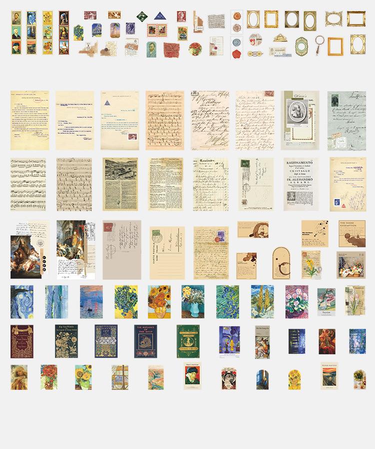 200 pcs/set Vintage Junk Journal paper Card Decorative Stationery Scrapbooking Diary Album Lable Retro Material Sticker Planner