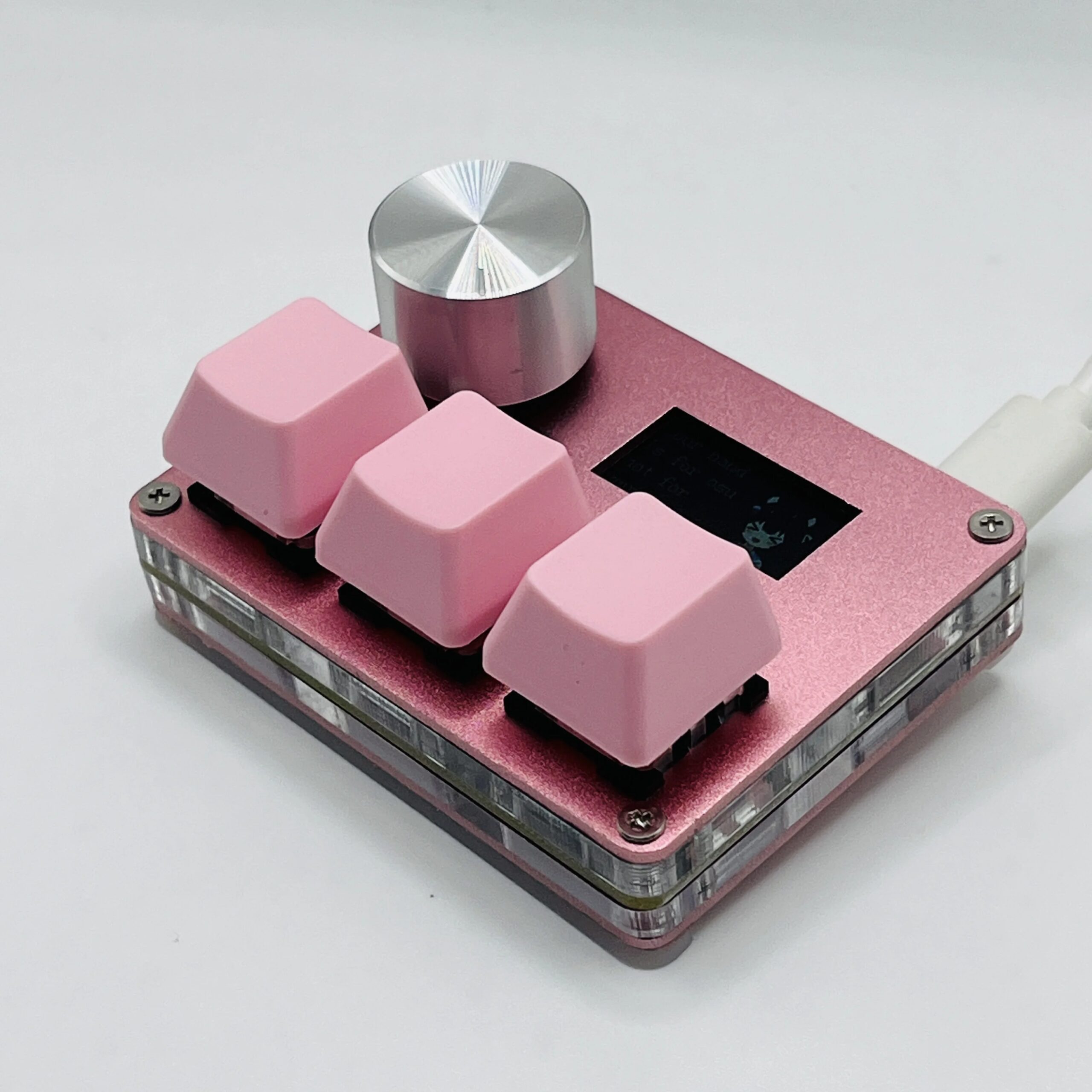 O3C SayoDevice OSU O3C Rapid Trigger Hall Switches Magnetic Pink Switches Keyboard With Knob Screen Copy Paste Shotcut