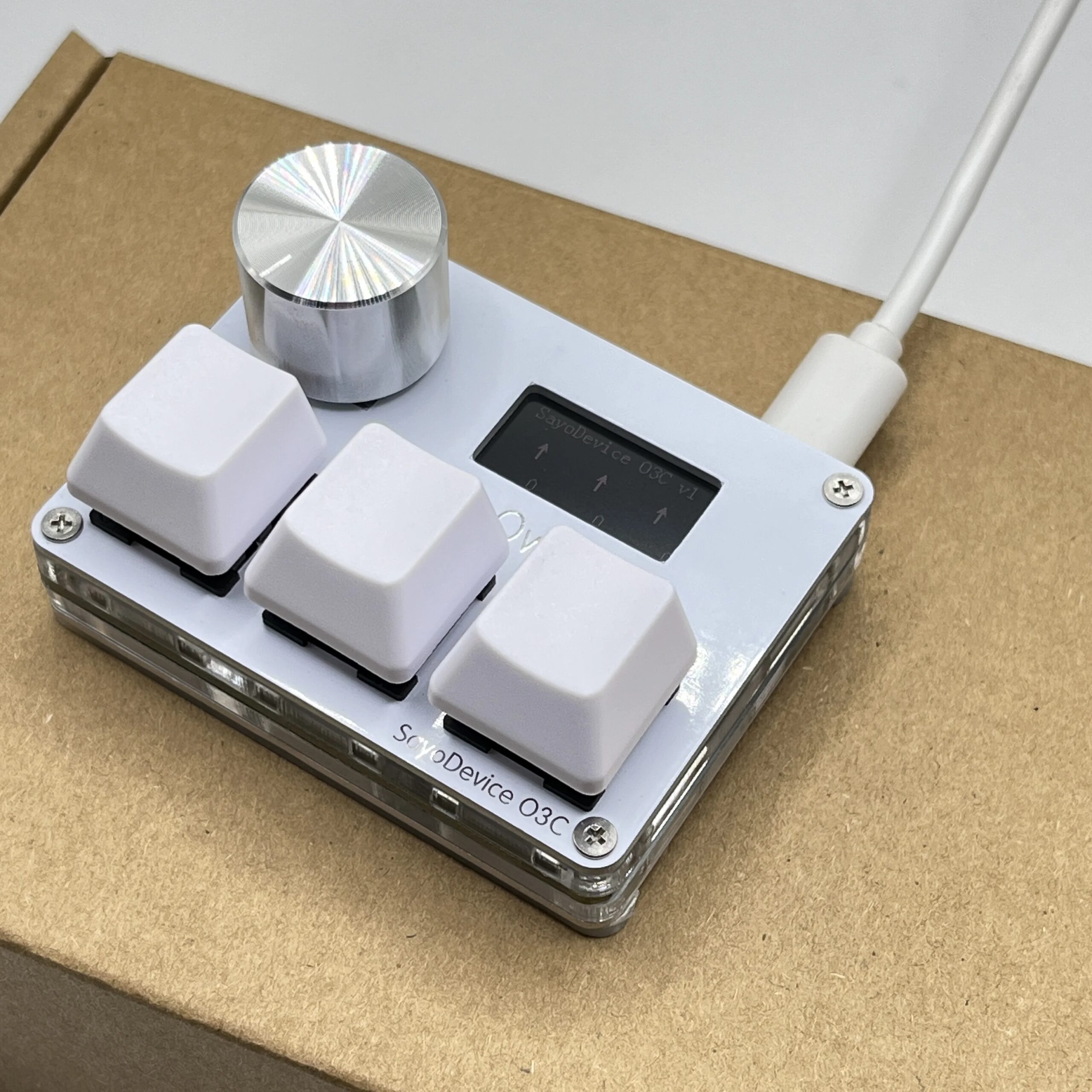 O3C SayoDevice OSU O3C Rapid Trigger Hall Switches Magnetic Pink Switches Keyboard With Knob Screen Copy Paste Shotcut