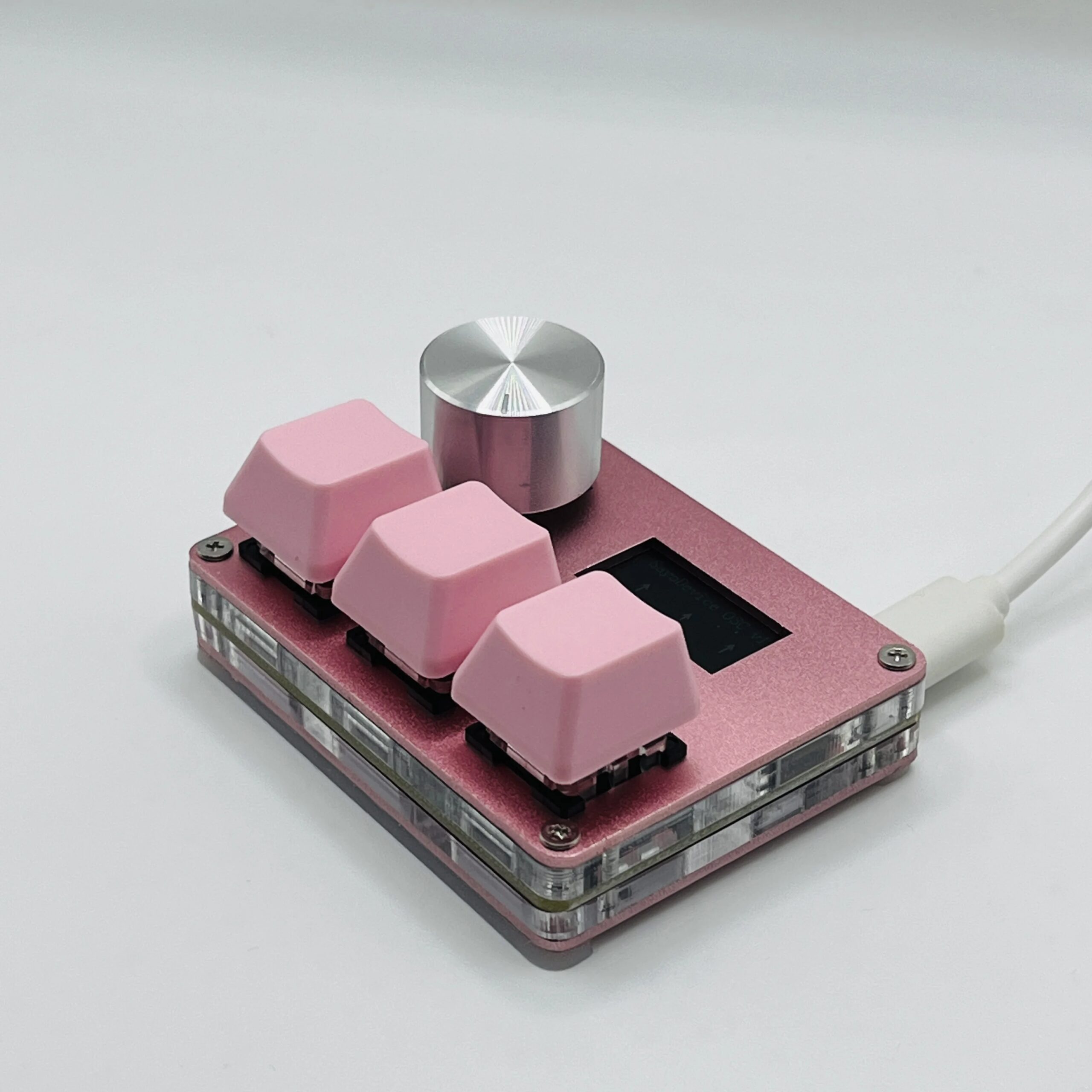 O3C SayoDevice OSU O3C Rapid Trigger Hall Switches Magnetic Pink Switches Keyboard With Knob Screen Copy Paste Shotcut