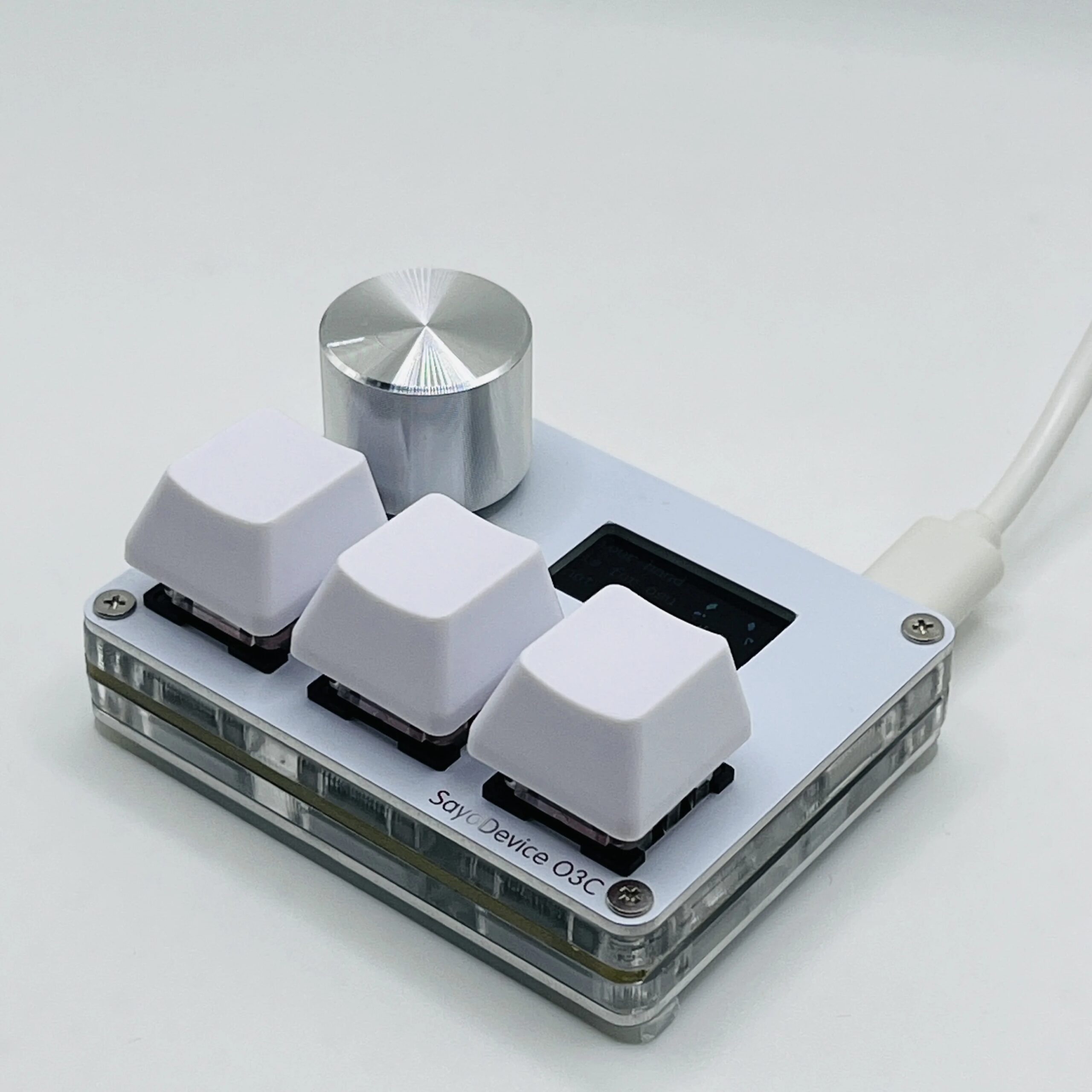 O3C SayoDevice OSU O3C Rapid Trigger Hall Switches Magnetic Pink Switches Keyboard With Knob Screen Copy Paste Shotcut