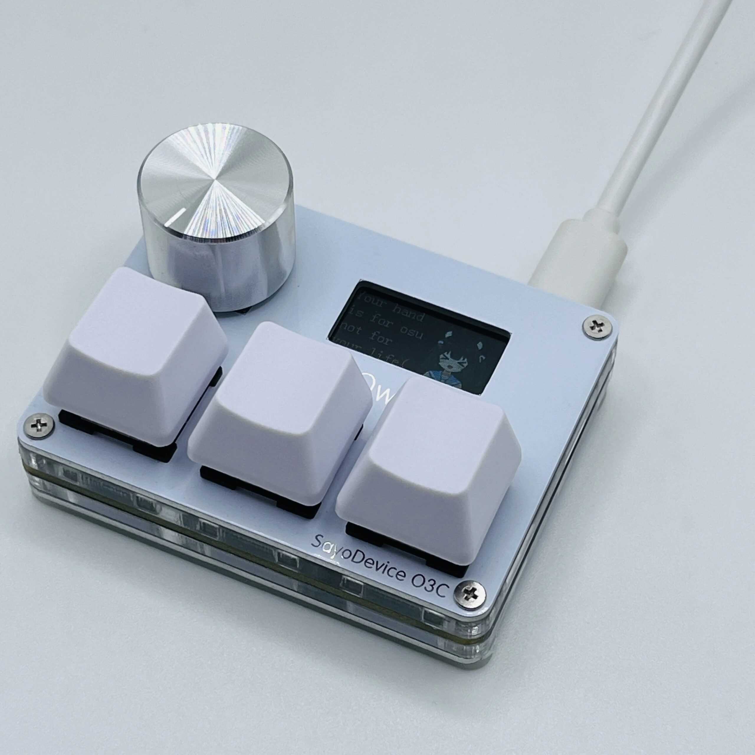 O3C SayoDevice OSU O3C Rapid Trigger Hall Switches Magnetic Pink Switches Keyboard With Knob Screen Copy Paste Shotcut