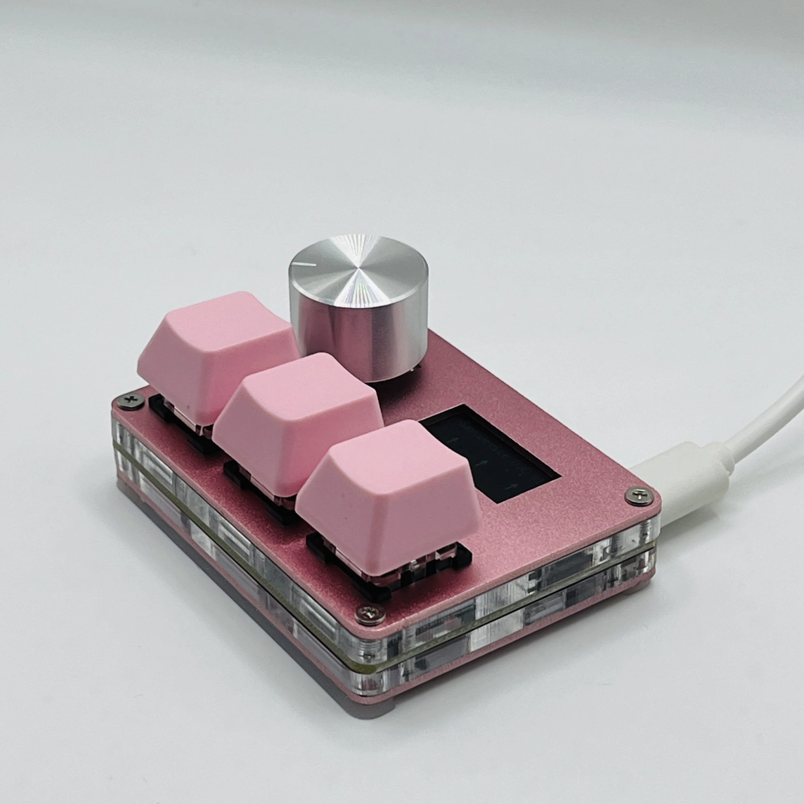 O3C SayoDevice OSU O3C Rapid Trigger Hall Switches Magnetic Pink Switches Keyboard With Knob Screen Copy Paste Shotcut
