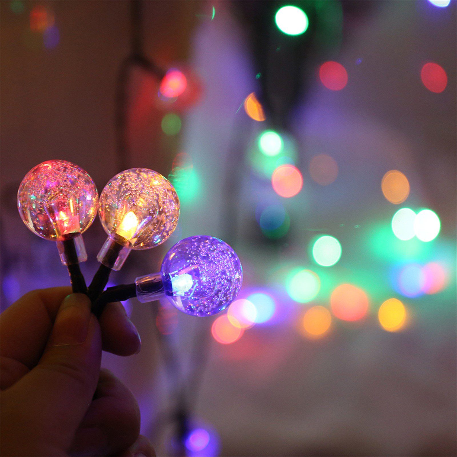 Solar Bubble Balls Lamp String Lights Outdoor Water Drops Outdoor Waterproof Orb Christmas Lights Patio Holiday Party