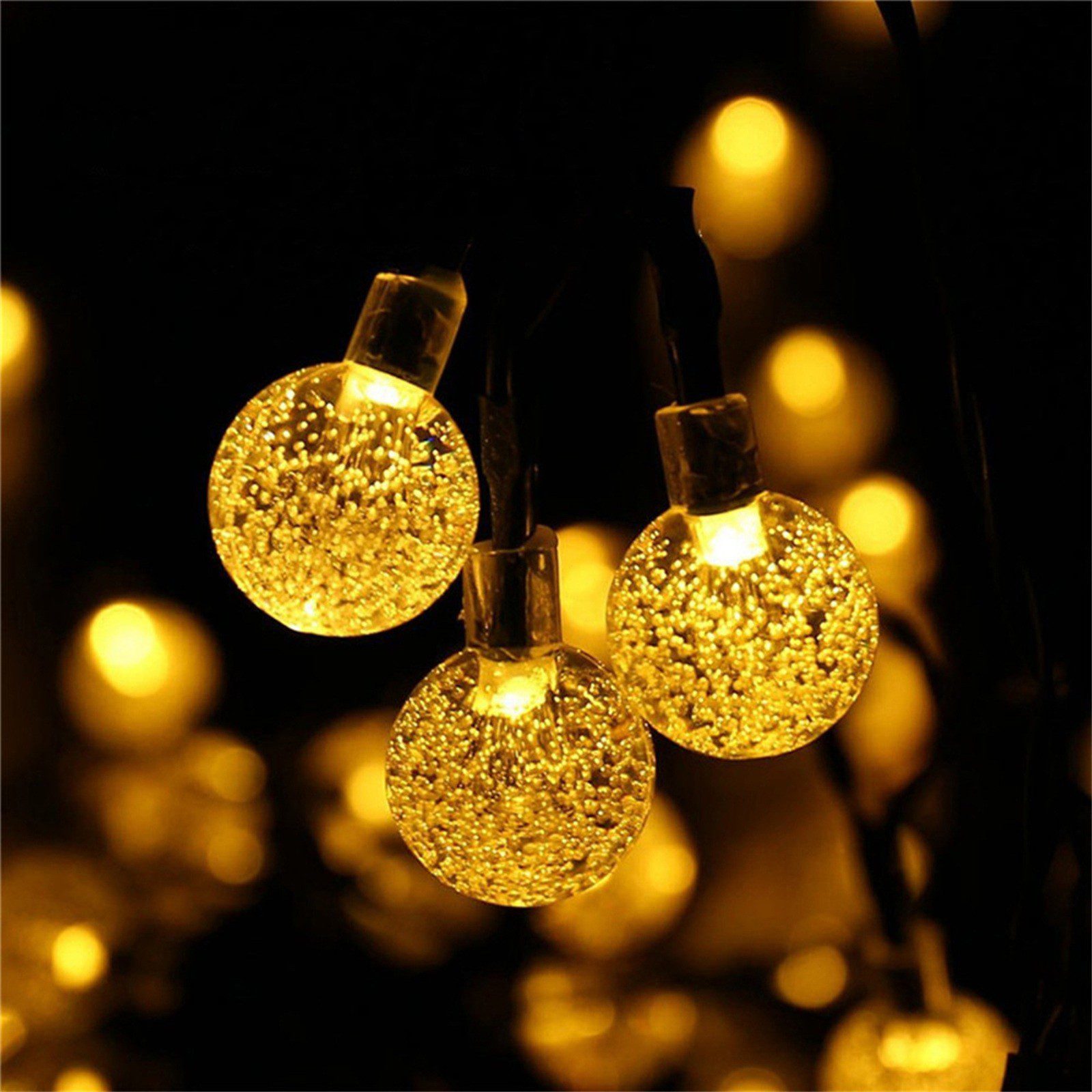 Solar Bubble Balls Lamp String Lights Outdoor Water Drops Outdoor Waterproof Orb Christmas Lights Patio Holiday Party