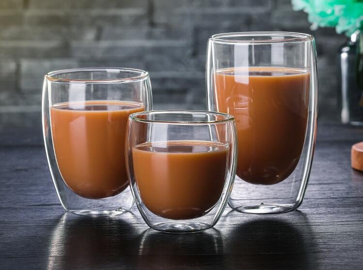 Double Wall Insulated Glasses Espresso Coffee Mug 80/250/350/450 ML Heat-Resistant Transparent Tea Milk Glass Cup Mugs Drinkware