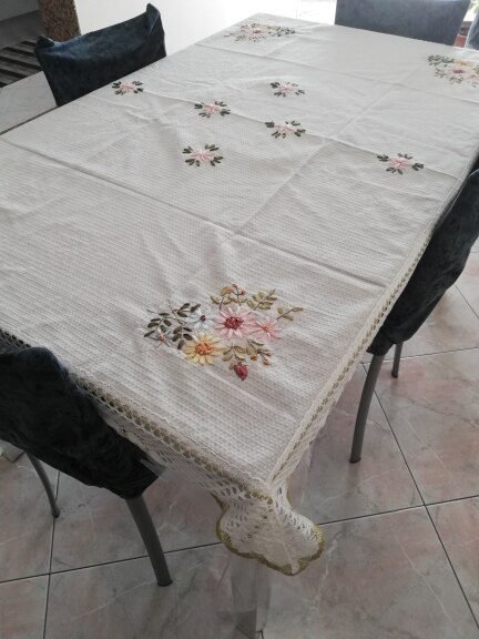 Europe Flowers Tablecloth White Hollow Lace Cotton Linen Dustproof Table cloth Wedding Banquet TV Cabinet Cover Cloth