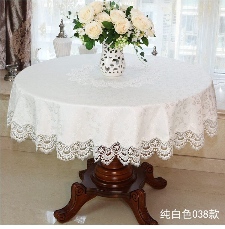 New Lace Tablecloth Pastoral round tablecloth Dining table cloths Home Embroidery table cover rose gold decoration house towel