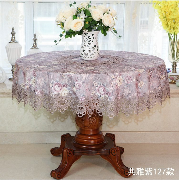 New Lace Tablecloth Pastoral round tablecloth Dining table cloths Home Embroidery table cover rose gold decoration house towel