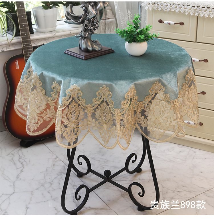 New Lace Tablecloth Pastoral round tablecloth Dining table cloths Home Embroidery table cover rose gold decoration house towel