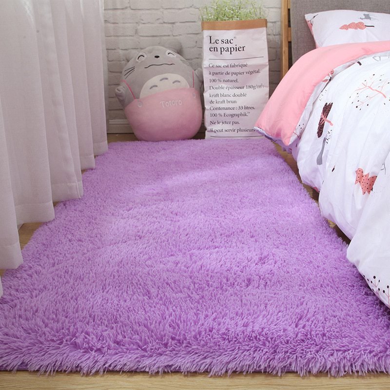 Silky Fluffy Carpet Modern Home Decor Long Plush Shaggy Rug Children's Play Mats Sofa Living Bedroom Bedside Mat Balcony Carpets