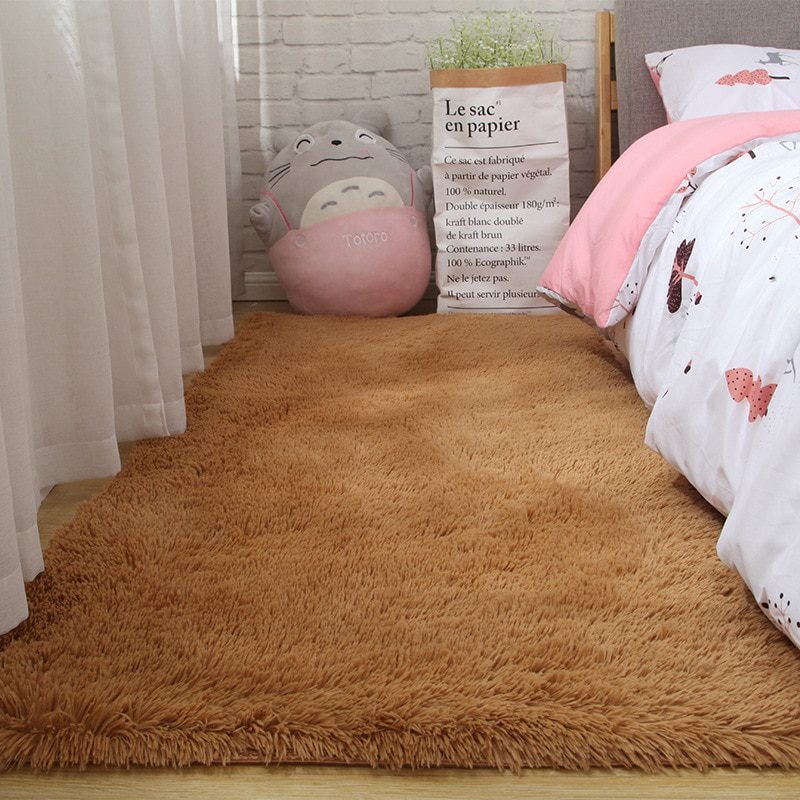 Silky Fluffy Carpet Modern Home Decor Long Plush Shaggy Rug Children's Play Mats Sofa Living Bedroom Bedside Mat Balcony Carpets