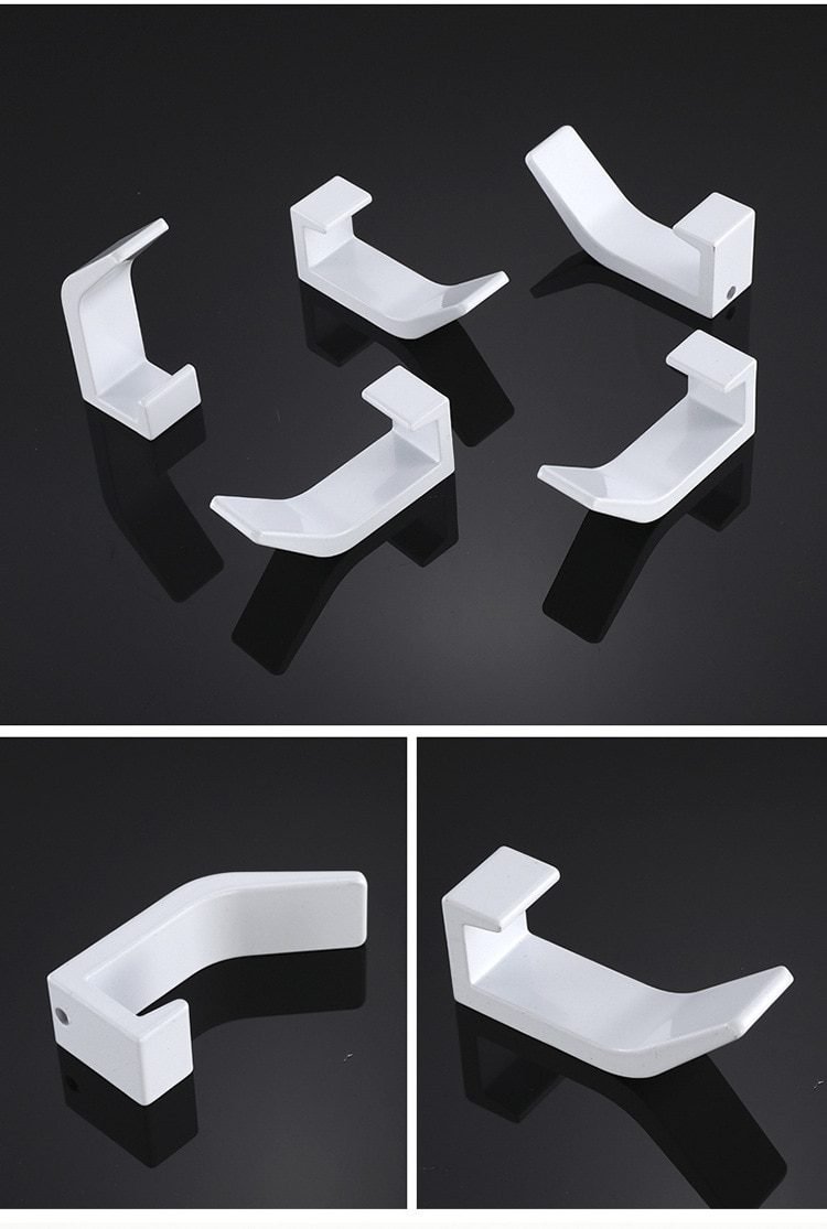 5PCS Double Hook Black White Towel Hook For Bathroom Clothes Hook Bedroom Robe Hook Coat Hook For Livingroom Kitchen Accessories