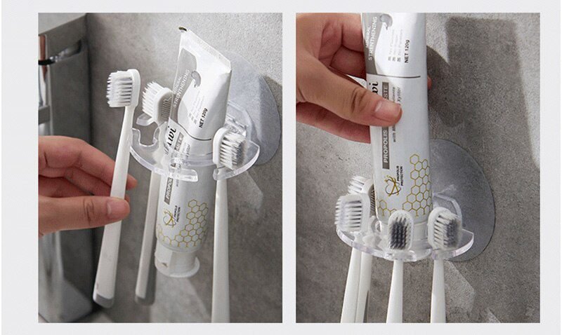 1PC Toothbrush Organizer Razor Shaver Storage Rack Self-adhesive Toothpaste Storage Holder Kitchen Bathroom Accessories