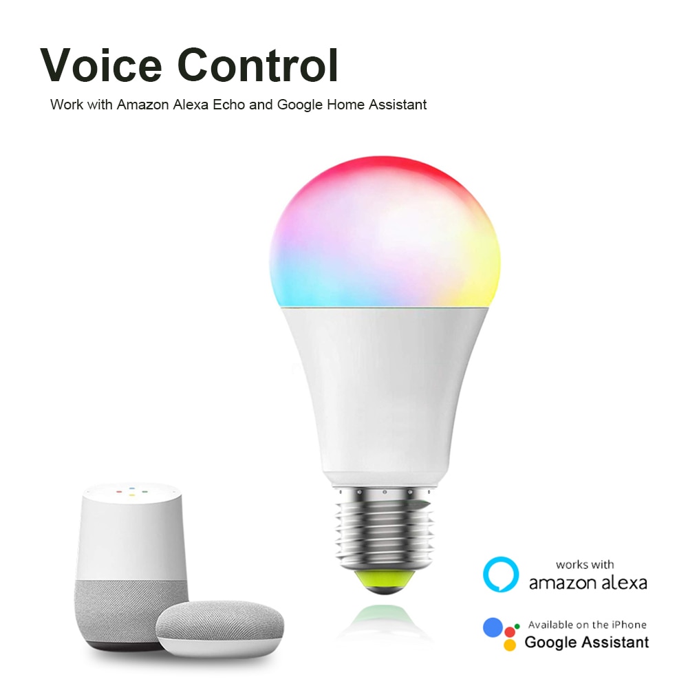 15W Wifi Smart RGB LED Bulb white Light fit Amazon Alexa/Google Home App Control 