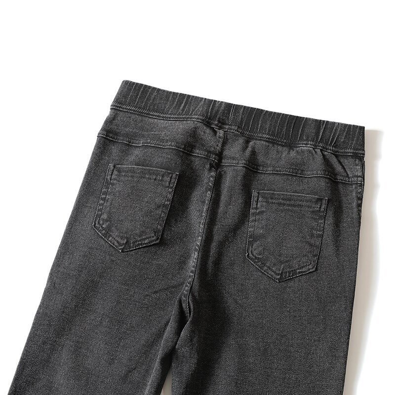 BIVIGAOS Women Jeans Pencil Pants Sand Washed Stretch Jeans Leggings Korean Pocket Red Line Leggings Magic Black Gray Jeggings