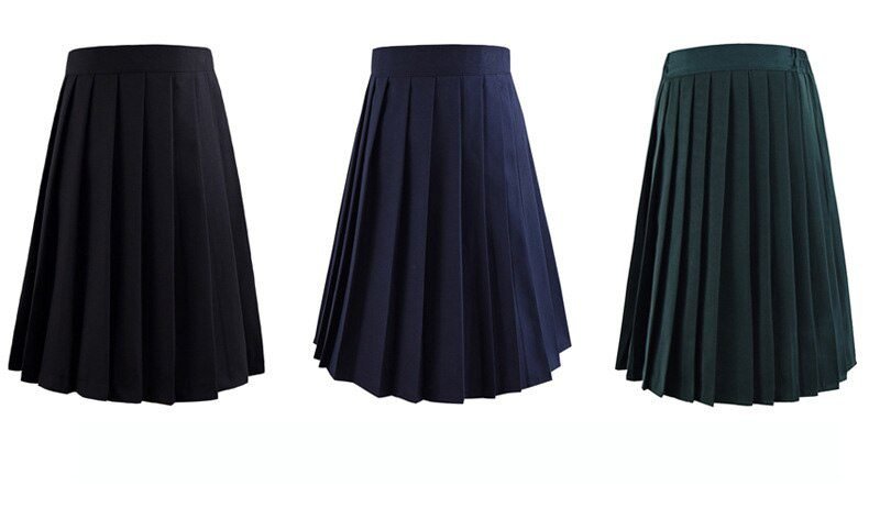 Harajuku Black Skirts Womens 2020 Summer High Waist Anime Skirts Kawaii School Uniform Short Mini White Pink Plaid Pleated Skirt