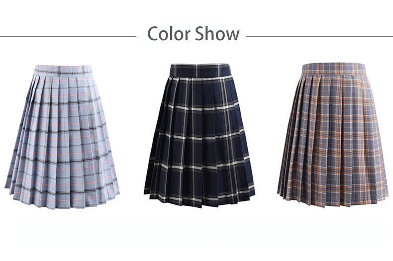 Harajuku Black Skirts Womens 2020 Summer High Waist Anime Skirts Kawaii School Uniform Short Mini White Pink Plaid Pleated Skirt