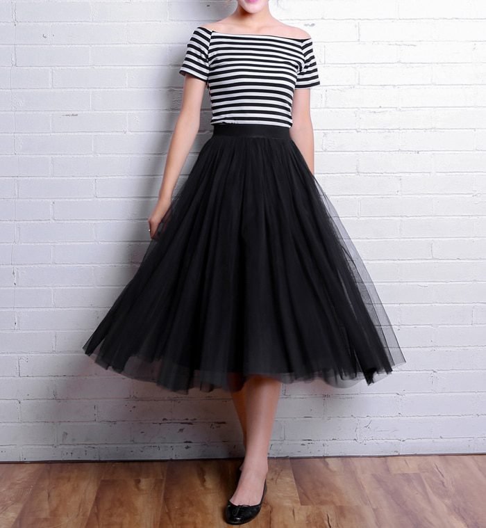 OHRYIYIE 2021 Spring Summer Vintage Tulle Skirt Women Elastic High Waist Mesh Skirts Long Pleated Tutu Skirts Female Jupe Longue