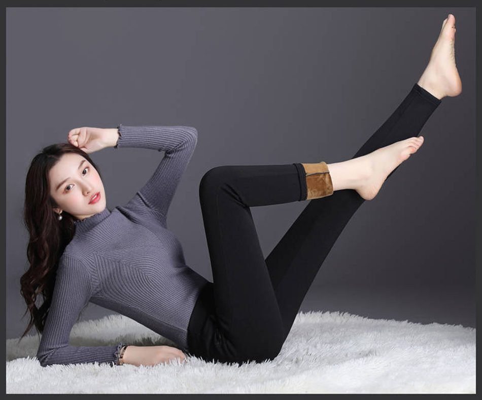 GareMay Women Winter Warm pants Velvet Thick Trousers High Waist Elastic Middle aged Mother Stretch Straight Pants Plus Size 5XL