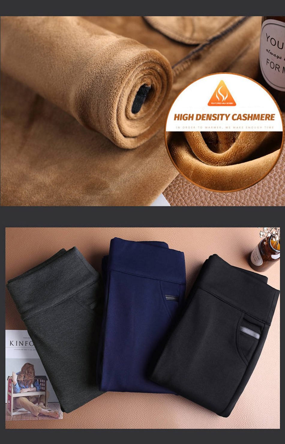 GareMay Women Winter Warm pants Velvet Thick Trousers High Waist Elastic Middle aged Mother Stretch Straight Pants Plus Size 5XL