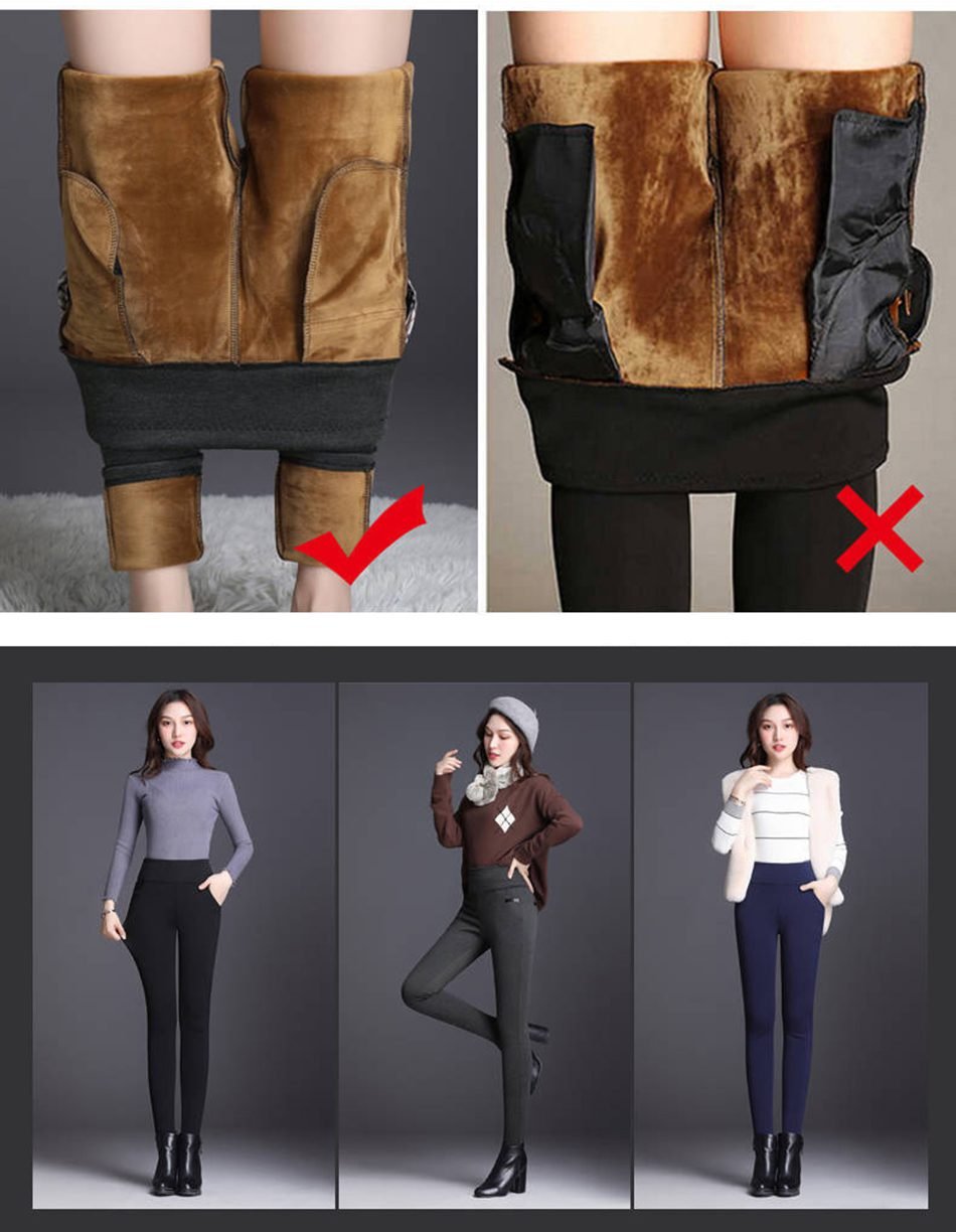 GareMay Women Winter Warm pants Velvet Thick Trousers High Waist Elastic Middle aged Mother Stretch Straight Pants Plus Size 5XL