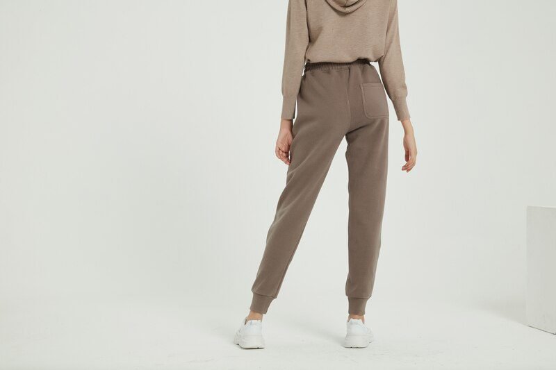 Wixra Women Casual Velvet Pants Winter Lady's Thick Wool Pants Women's Clothing Lace-up Long Trousers