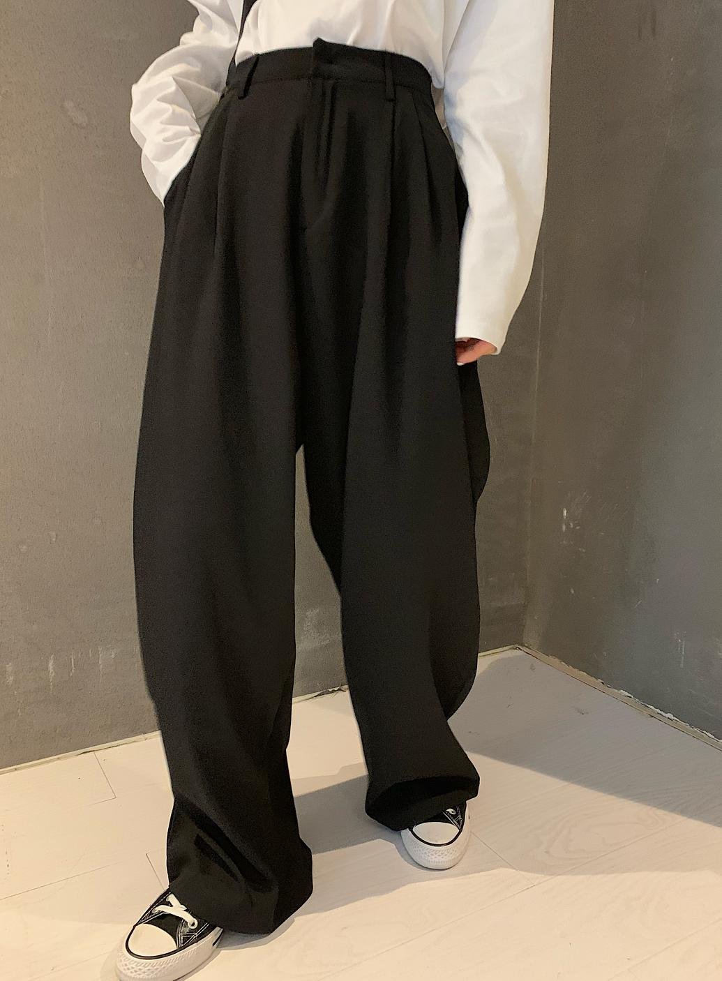 2021 Retro Solid Color Wild Straight Wide Leg Pants Female Spring New Korean Fashion High Waist Casual Long Pants