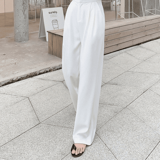 2021 Retro Solid Color Wild Straight Wide Leg Pants Female Spring New Korean Fashion High Waist Casual Long Pants