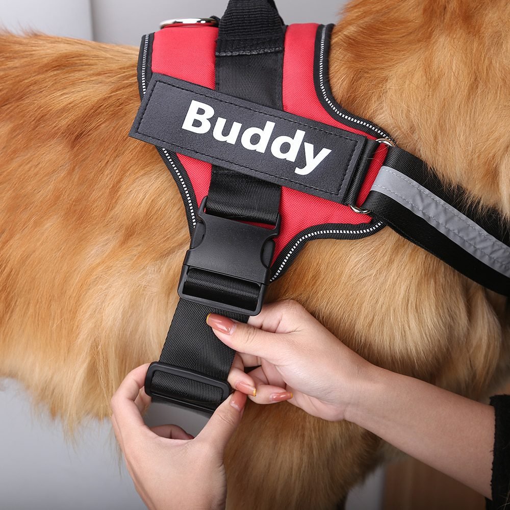 Dog Harness NO PULL Reflective Breathable Adjustable Pet Harness Vest with ID Custom Patch