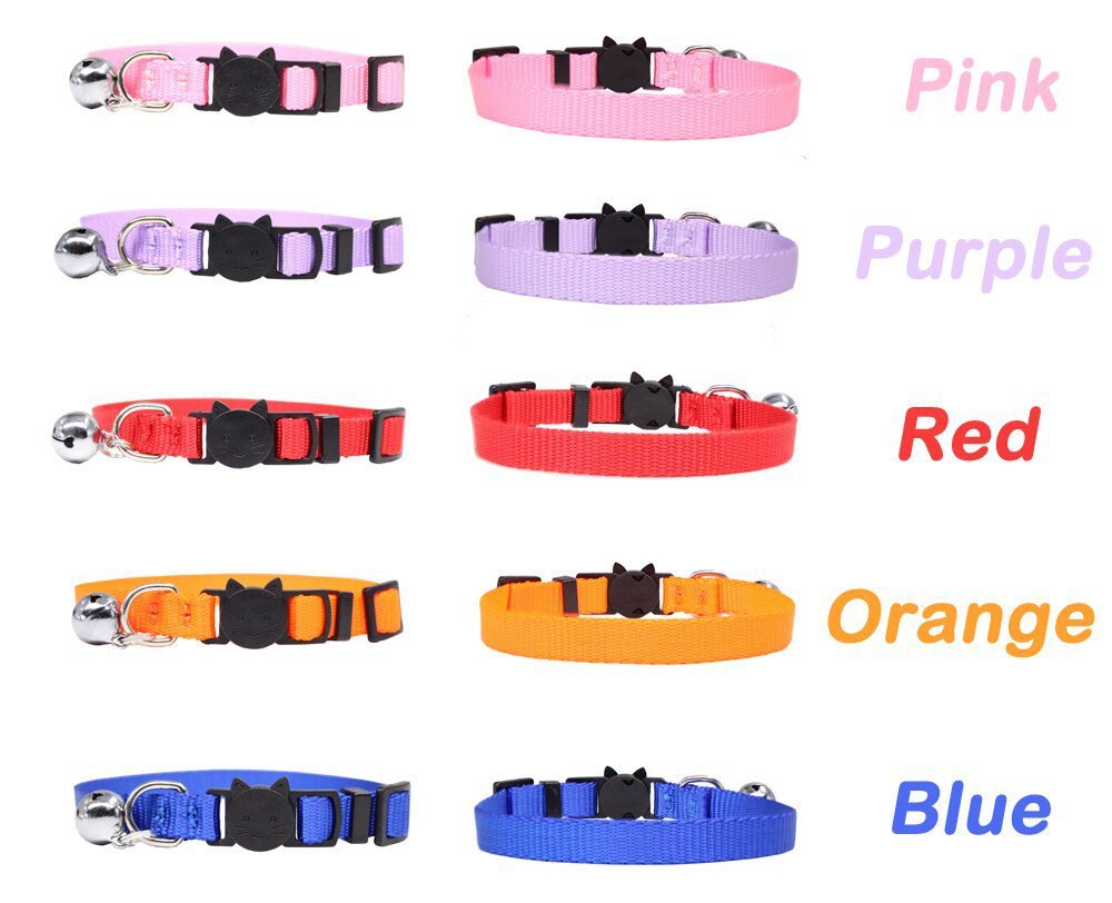 Personalized ID Free Engraving Cat Collar Safety Breakaway Small Dog Cute Nylon Adjustable for Puppy Kittens Necklace
