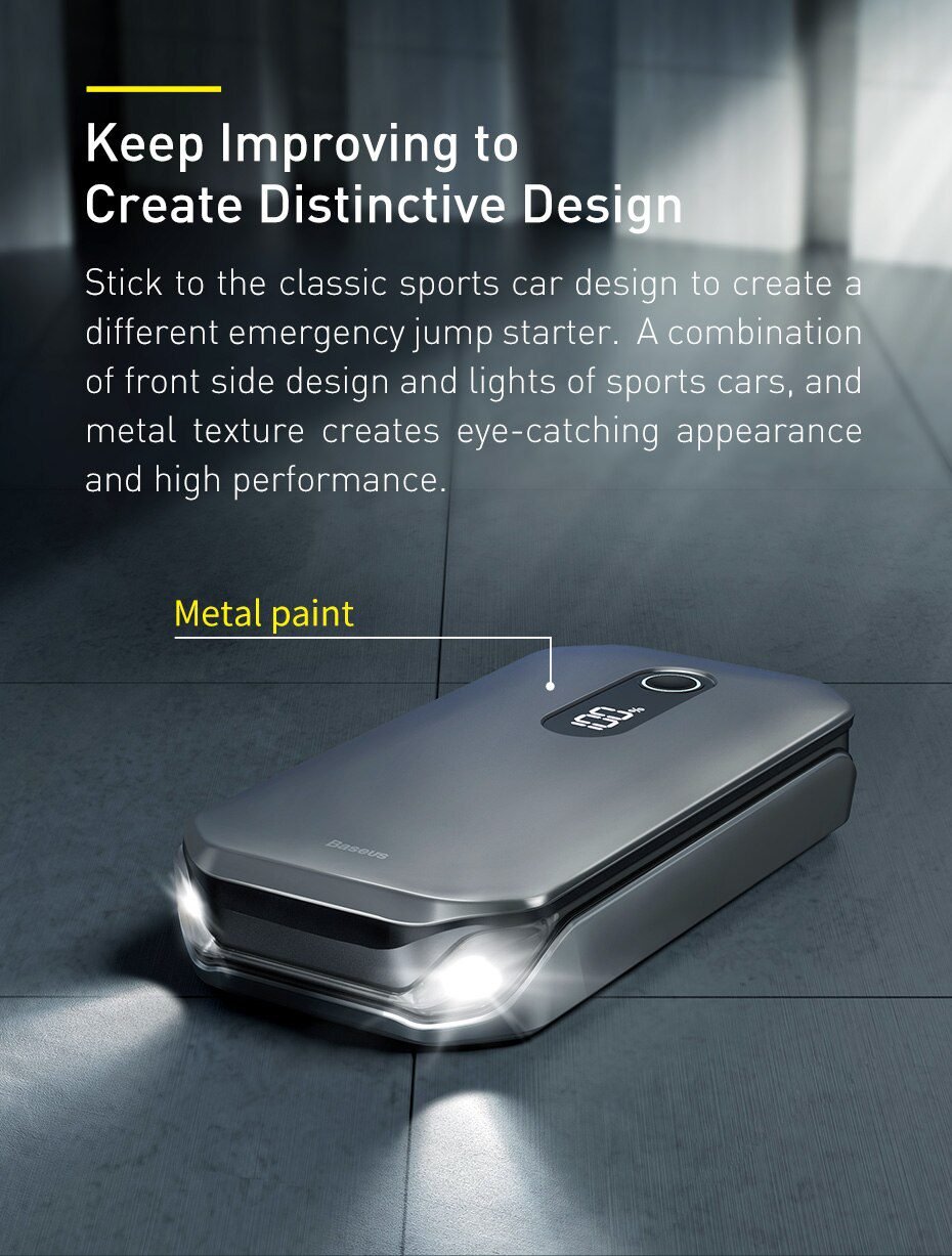 Baseus 1000A Car Jump Starter Power Bank 12000mAh Portable Battery Station For 3.5L/6L Car Emergency Booster Starting Device