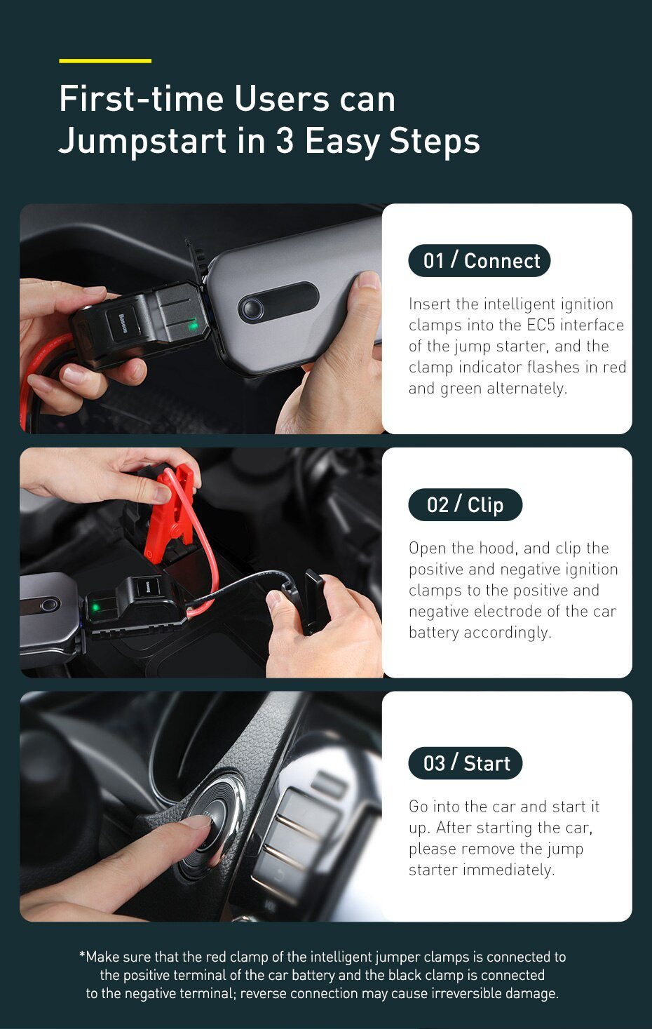 Baseus 1000A Car Jump Starter Power Bank 12000mAh Portable Battery Station For 3.5L/6L Car Emergency Booster Starting Device