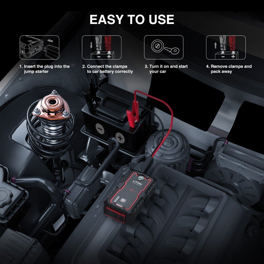 UTRAI Car Jump Starter Power Bank 16000/22000mAh 12V Starting Device Portable Emergency Car Booster Auto Car Battery Charger Gas