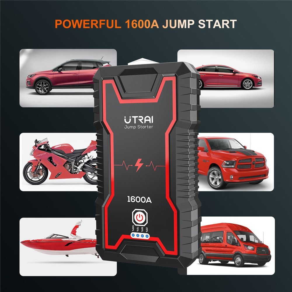 UTRAI Car Jump Starter Power Bank 16000/22000mAh 12V Starting Device Portable Emergency Car Booster Auto Car Battery Charger Gas
