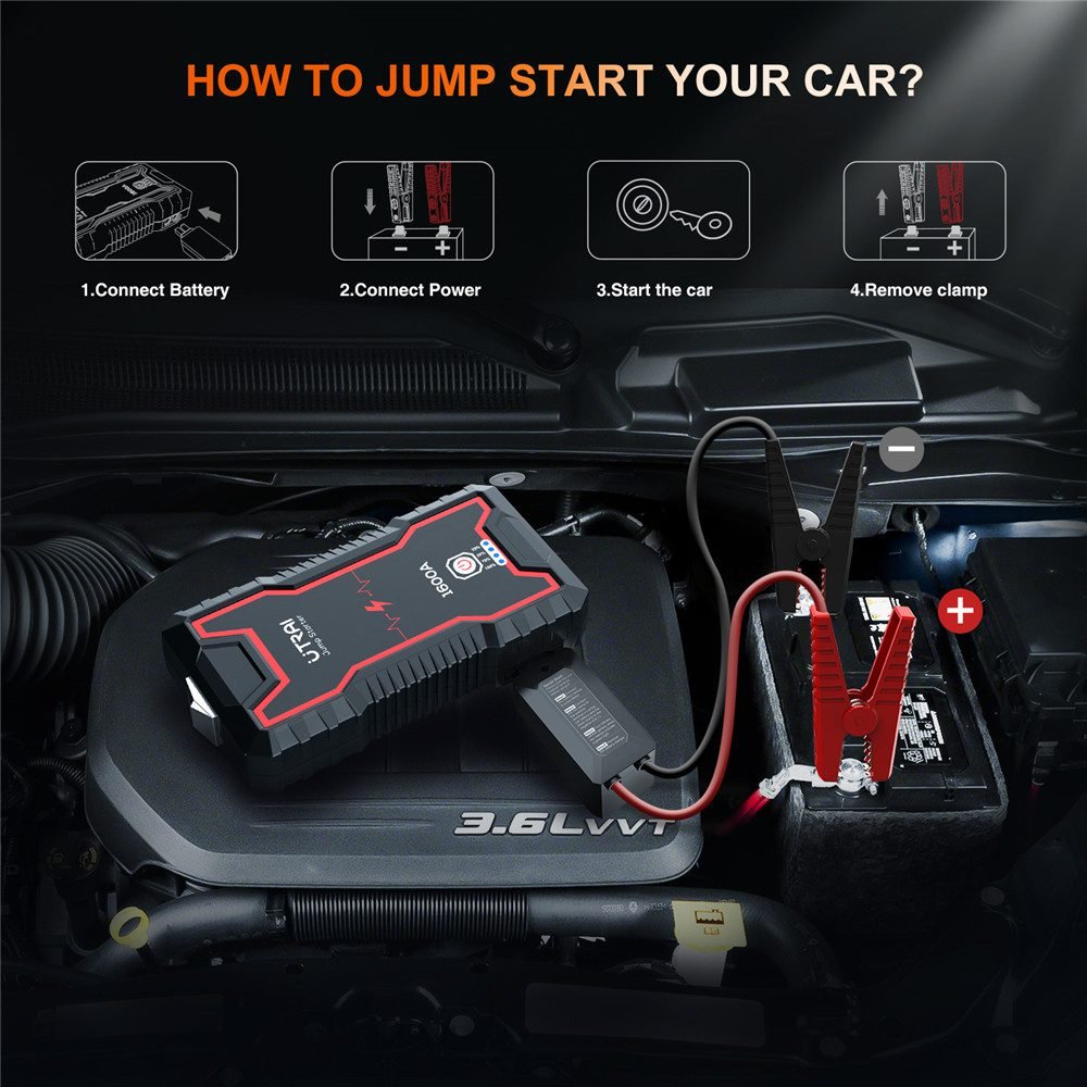 UTRAI Car Jump Starter Power Bank 16000/22000mAh 12V Starting Device Portable Emergency Car Booster Auto Car Battery Charger Gas