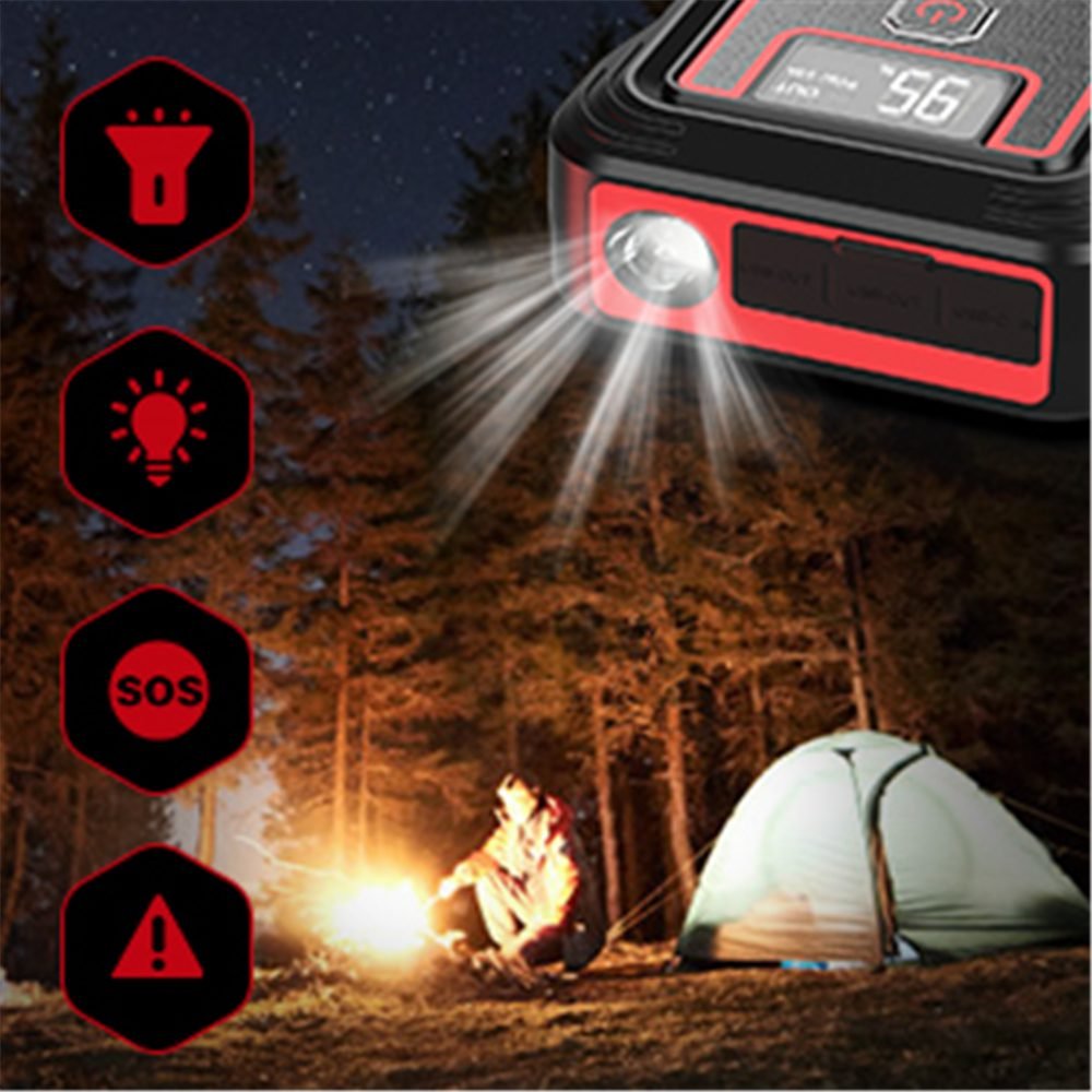 YABER 2500A 23800mAh Car Jump Starter 10W wireless charger Car Battery Power Bank with LCD Screen LED Flashlight Safety Hammer