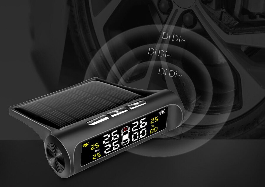 E-ACE Solar Power TPMS Car Tire Pressure Alarm Monitor System Auto Security Alarm Systems Tyre Pressure Temperature Warning