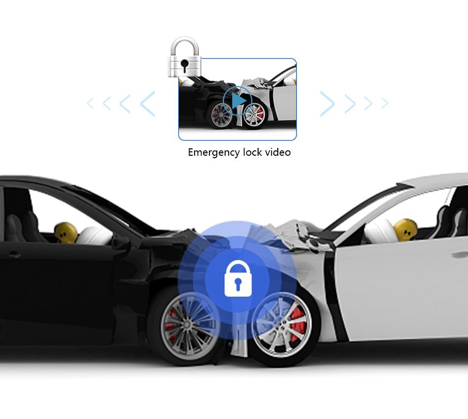 Jansite 10 inches 2.5K Car DVR Touch Screen Stream Media Dual Lens Video Recorder Rearview mirror Dash cam Front and Rear camera