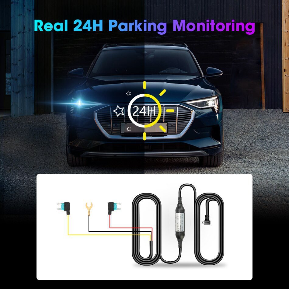 Jansite 10 inches 2.5K Car DVR Touch Screen Stream Media Dual Lens Video Recorder Rearview mirror Dash cam Front and Rear camera