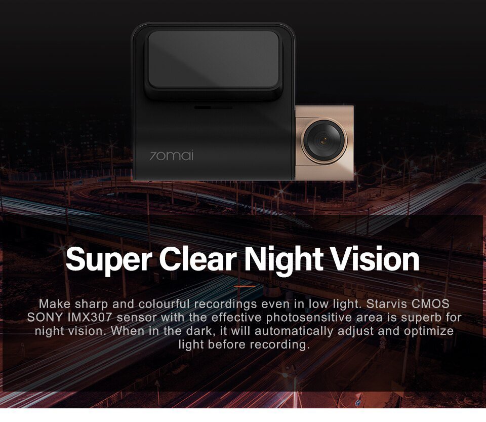 70mai Dash Cam Lite 2'' LCD Screen 1080P Resolution 70mai Lite Car Cam Recorder 24H Parking Monitor 70mai Car DVR Mobile App