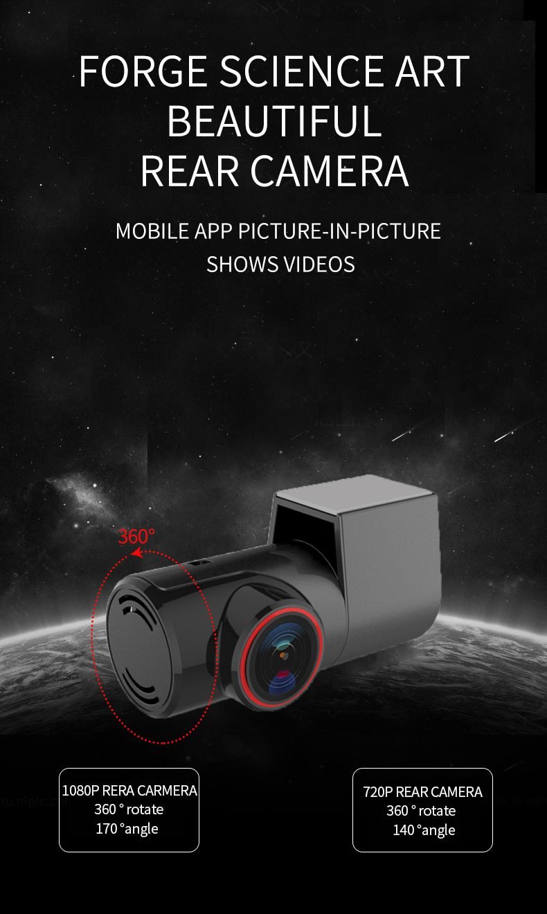 Sameuo U2000 WIFI dash cam 2k front and rear 1080p 2 camera Lens CAR dvr smart car dvrs Auto Night Vision 24H Parking Monitor