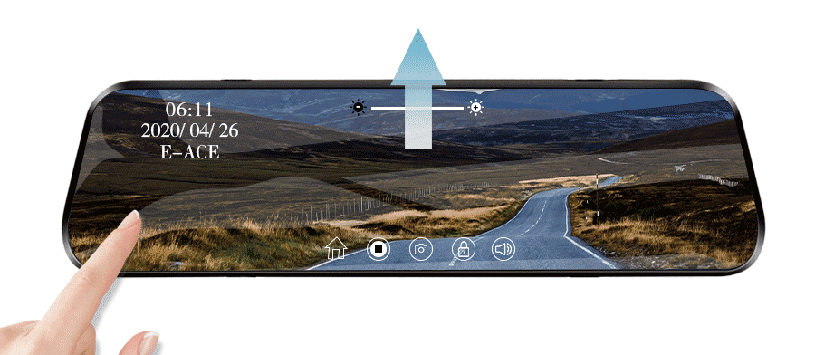 E-ACE Car Dvr 10 Inch Touch Screen Video Recorder Auto Registrar Stream Mirror Support RearView Camera night vision dash cam