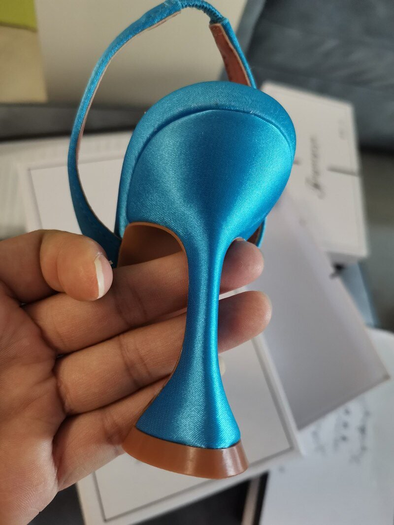 2021 Brand women Pumps luxury Crystal Slingback High heels Summer bride Shoes Comfortable triangle Heeled Party Wedding Shoes