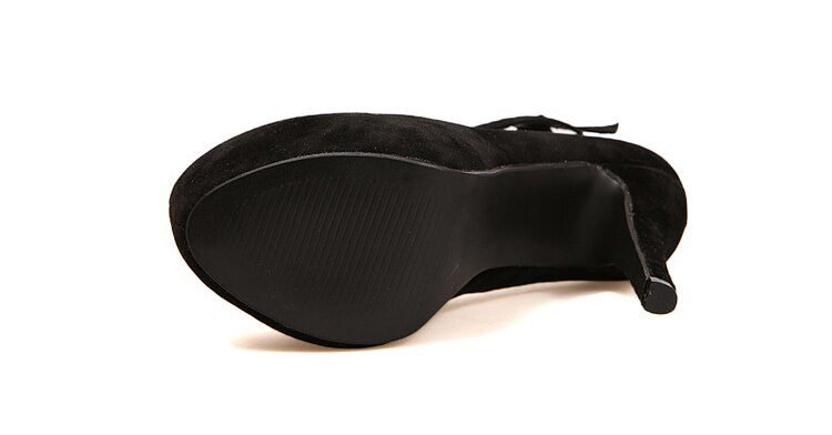 Shoes Woman Pumps Cross-Tied Ankle Strap Wedding Party Shoes Platform Dress Women Shoes High Heels Suede Ladies Shoes Plus Size