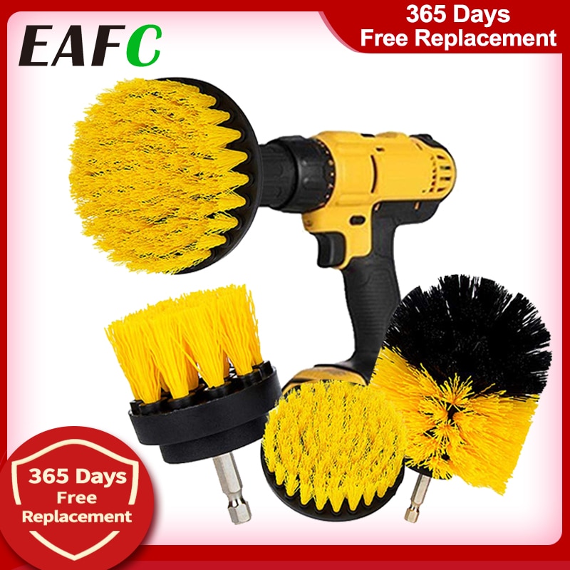 3Pcs/Set Drill Brush Kit Electric Scrubber  For Cleaning Carpet Glass Car Tyres 