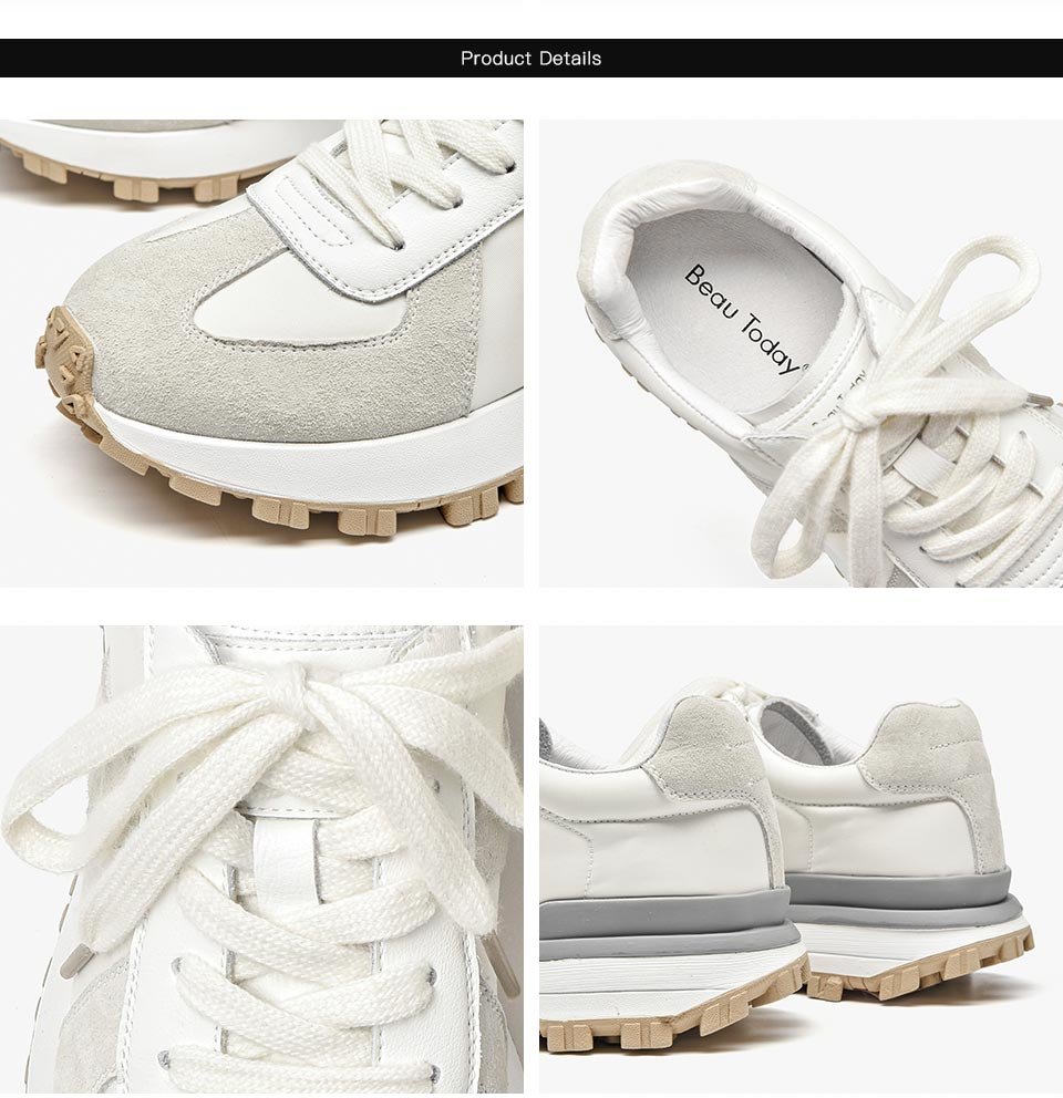 BeauToday Casual Sneakers Women Suede Leather Patchwork Mixed Colors Lace-Up Round Toe Platform Shoes Lady Flats Handmade 29121