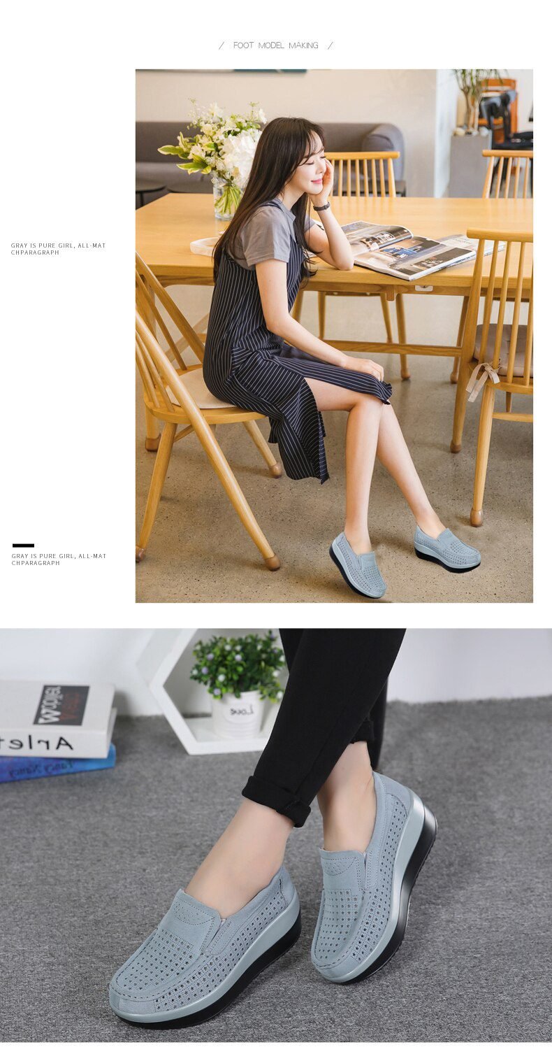 2020 Spring Women Shoes Platform Flats Sneakers Women Suede Leather Women Casual Shoes Slip On Flats Heels Creepers Moccasins