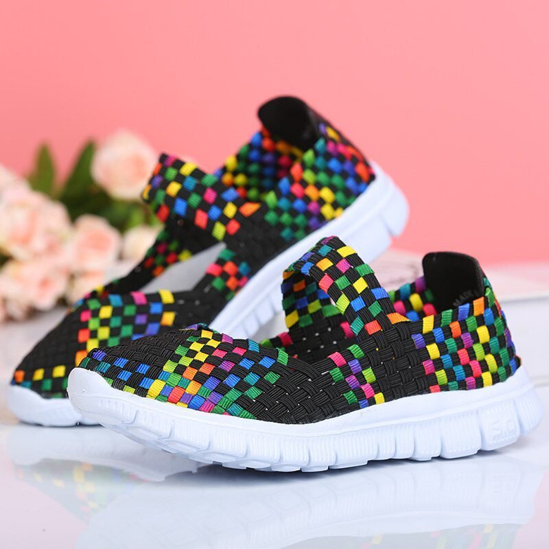 Women Shoes Lady Summer Slip On Flats Sneakers Breathable Lightweight Women Flat Shoes Manual Woven Shallow Women Casual Shoes